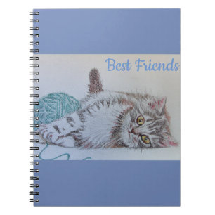 Carnet Tabby Gris Cute Chat Kitten Meilleur Bloc-notes
