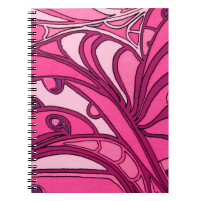 Carnet Tableau Abstrait à panneau rose (Devant)