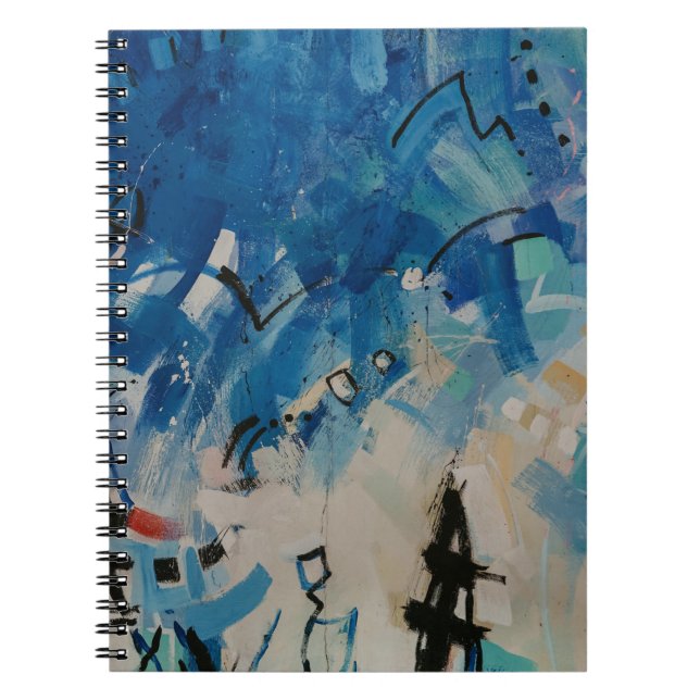 Carnet Tableau abstrait bleu et blanc (Devant)
