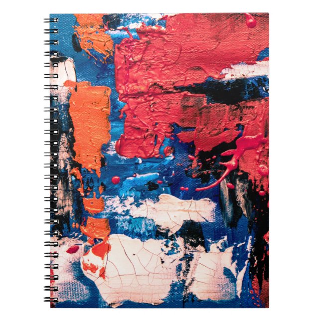 Carnet Tableau bleu, orange, rouge et noir (Devant)