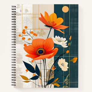 Carnet Tableau de fleurs sur support mixte