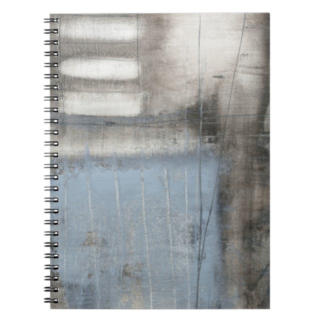 Carnet Tableau gris et bleu Abstrait (Devant)