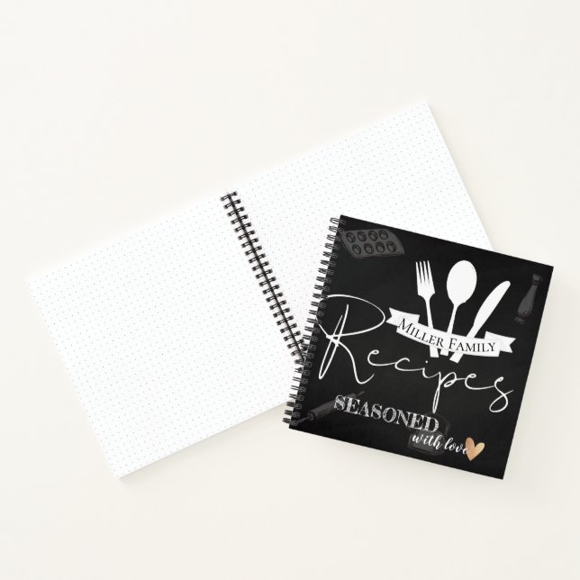Carnet Tableau | Spirale de collection de recettes famili (Intérieur)