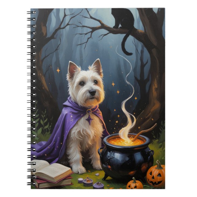 Carnet Tableau Whimsical Halloween de Cairn Terrier Chien (Devant)