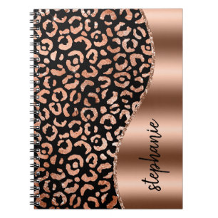 Carnet Taches de léopard en feuille de métal fausse glam 