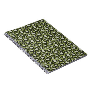 Carnet Taches de léopard vert mousse Imprimé animal glamo