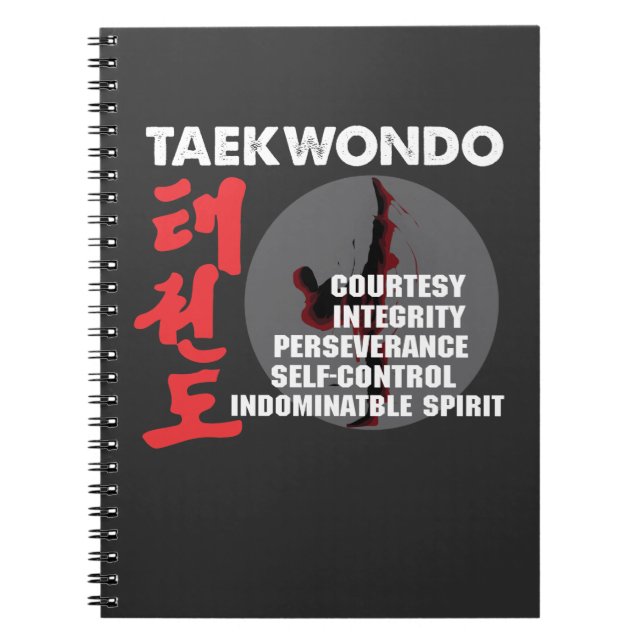 Carnet Taekwondo Tenets Martial Arts Tae kwon do (Devant)