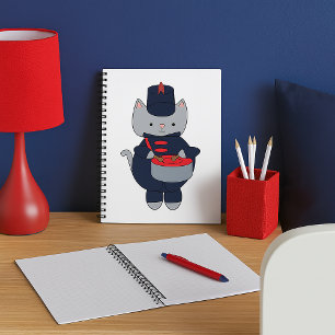 Carnet Tambour Cat Marine Bleu Rouge Groupe de Majorettes