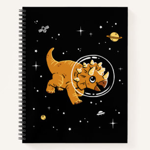 Carnet Tan Triceratops Dinos Dans L'Espace