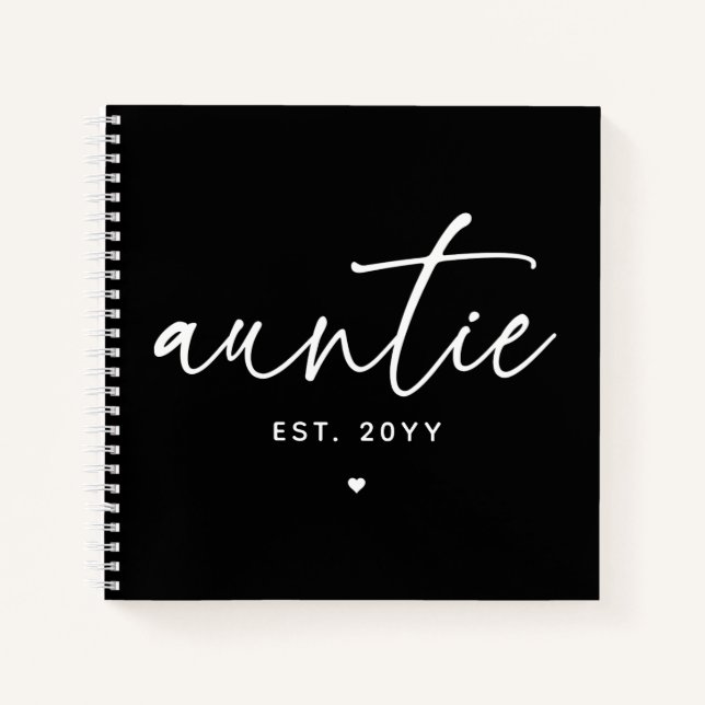 Carnet Tante Elégante Typographie Nouvelle Tante (Devant)