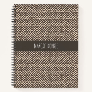 Carnet Tapis en tissu brun pâle Motif géométrique