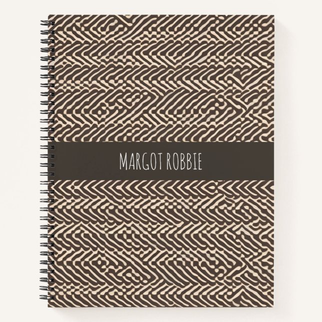 Carnet Tapis en tissu brun pâle Motif géométrique (Devant)