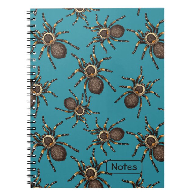 Carnet Tarantula sur bleu (Devant)