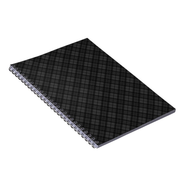 Carnet Tartan à carreaux noir et blanc motif de Noël d'hi (Côté Droit)