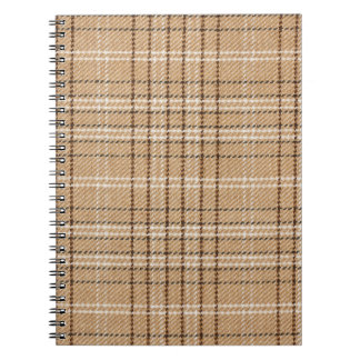 Carnet Tartan Beige : Tissu Plaid Classique.