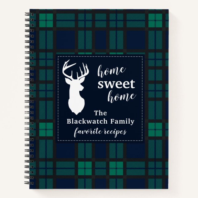 Carnet Tartan Blackwatch Plaid Recettes Famille de Vacanc (Devant)