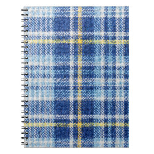 Carnet Tartan bleu et jaune ou arrière - plan plaid pour