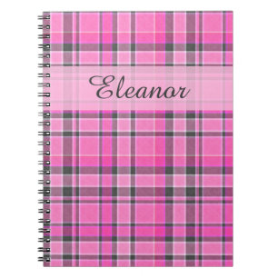 Carnet Tartan gris rose