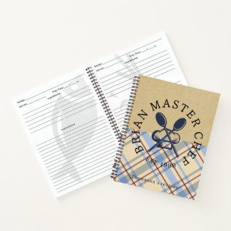Carnet Tartan rustique personnalisé Marron Maison de Camp