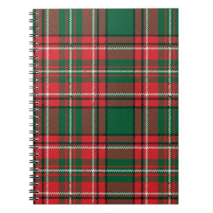 Carnet Tartan traditionnel : motif plaid rouge-vert.