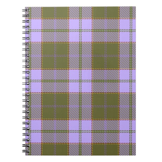 Carnet Tartan vert et violet Plaid écossais sans fil Pa (Devant)