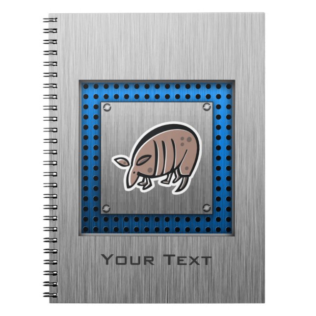 Carnet Tatou mignon ; Métal-regard (Devant)