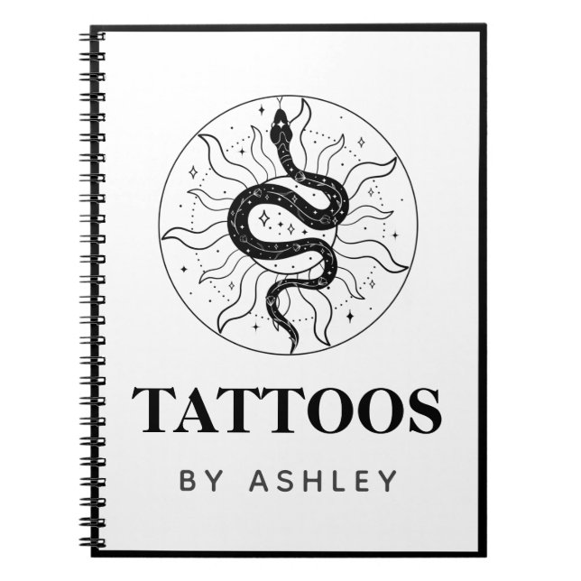 Carnet Tatouage Artiste Serpent Illustration Cosmique Mys (Devant)