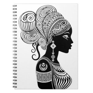 Carnet Tatouage Tribal Portrait de Fille Africaine
