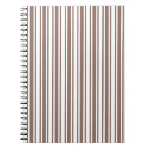 Carnet Taupe brun et blanc bonbons rayures