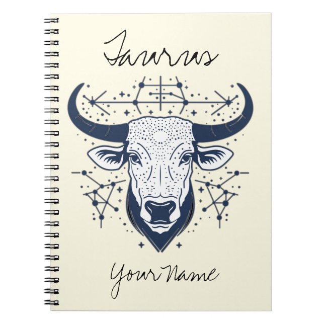 Carnet Taurus Constellation minimaliste Ligne Art (Devant)