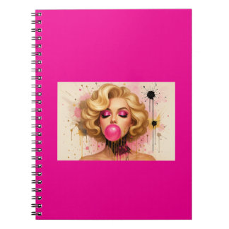 Carnet Taza Pop Art Glam con Mujer Rubia y Chicle