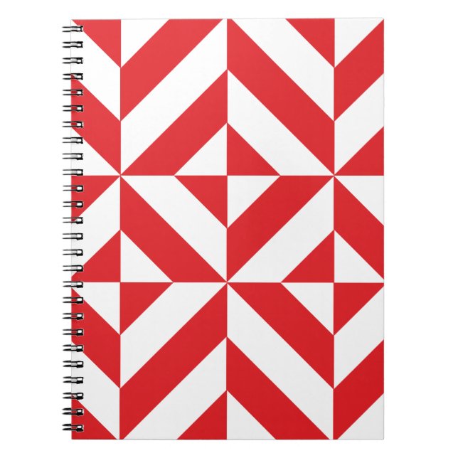 Carnet Tchry Red Geometric Deco Cube Pattern (Devant)