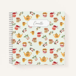 Carnet Tea Time personnalisable Motif sans faille