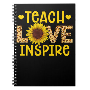 Carnet Teach Love Inspire Teacher Sunflower School