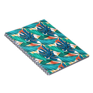 Carnet Teal & Blue Floral Leaves Pattern Design