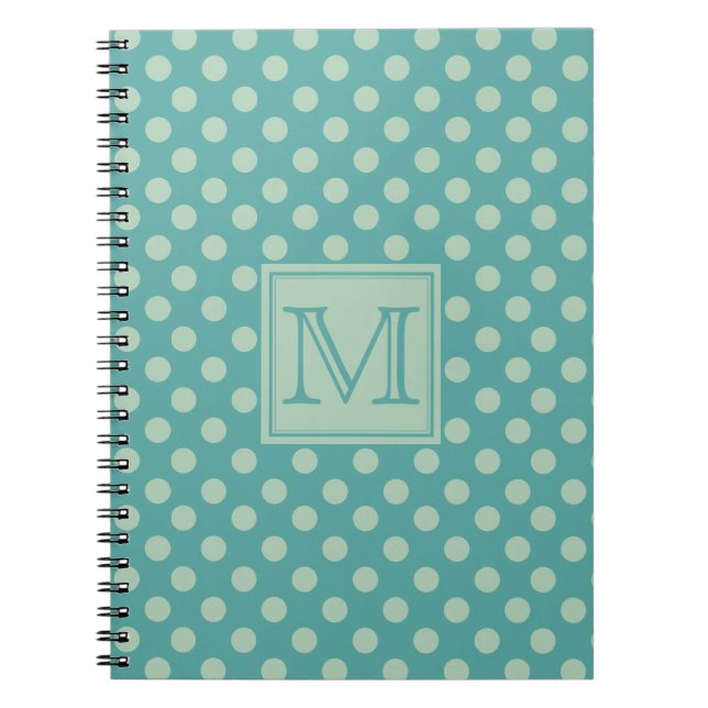 Carnet Teal Dots Pattern Monogram (Devant)