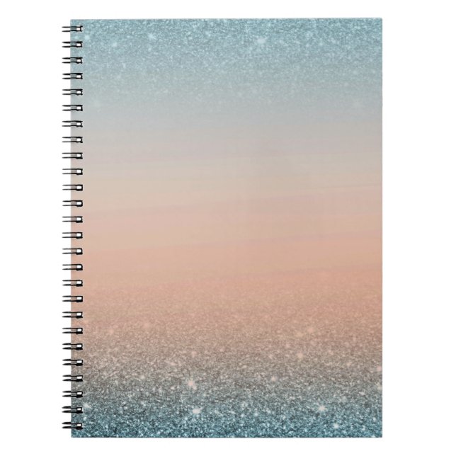 Carnet Teal & Orange Notebook with Blue Glitter (Devant)
