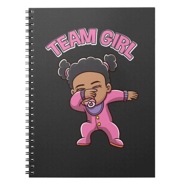 Carnet Team Girl Genre Reveal Party Dabbing Black Baby (Devant)