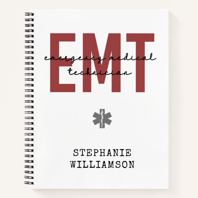 Carnet Technicien Médicale d'urgence EMT personnalisé (Devant)