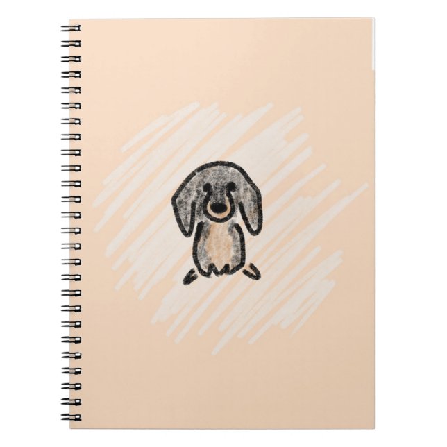 carnet teckel marron et noir (Devant)
