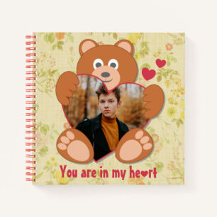 Carnet Teddy Bear Holding Heart Photo Saint-Valentin
