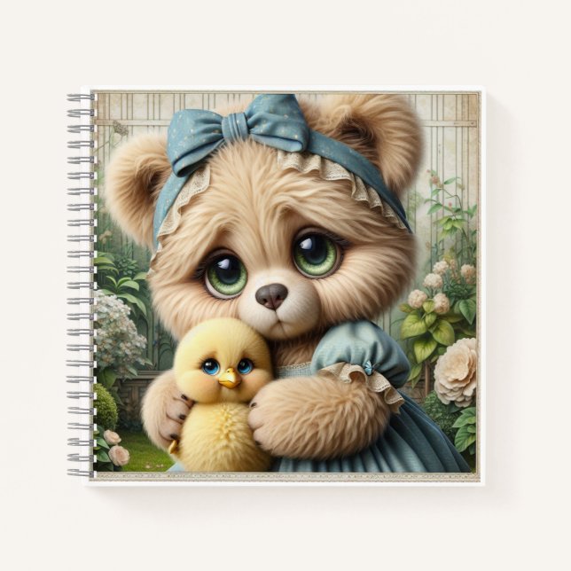 Carnet Teddy Bear with Chick, by Natasha Us   (Devant)