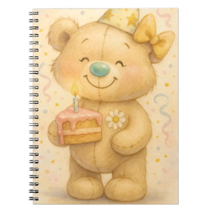 Carnet Teddy with a Cake by Natasha Us