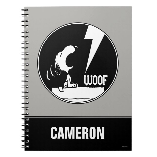 Carnet Tee - shirt | Snoopy Howling | Ajouter Votre Nom (Devant)