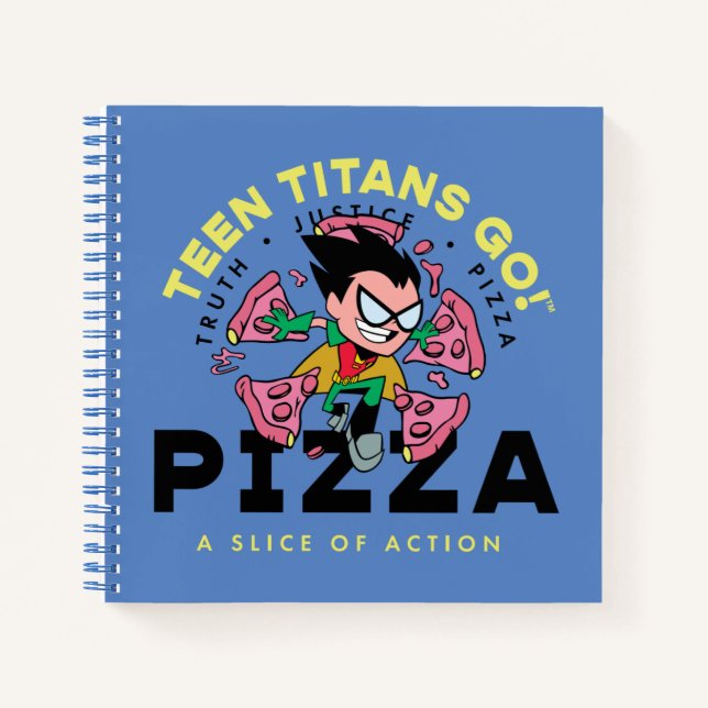 Carnet Teen Titans Go ! Robin "Truth Justice Pizza" (Devant)