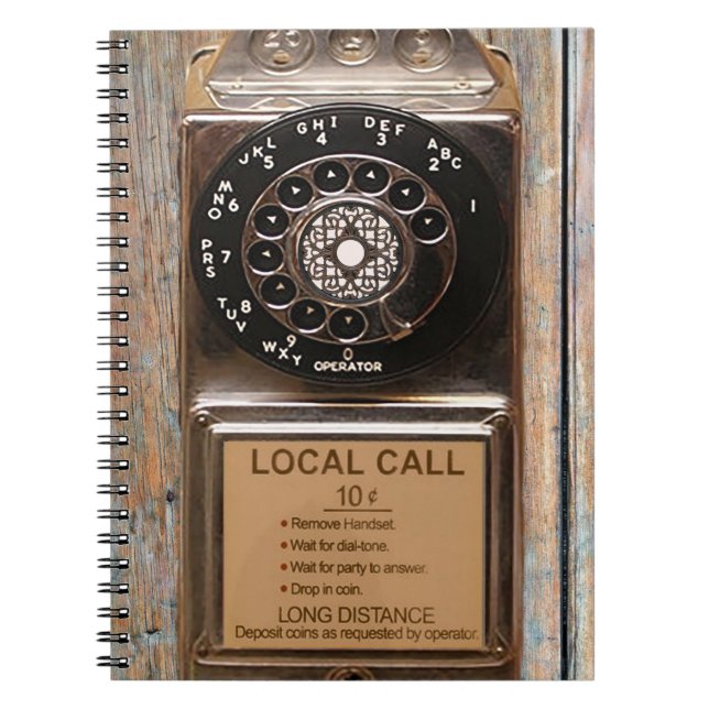 Carnet Téléphone antique rotatif payant rude (Devant)