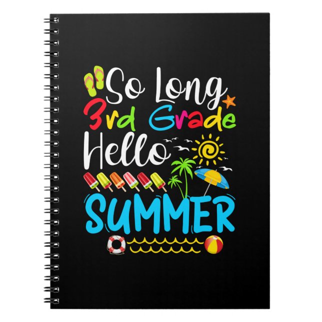 Carnet Tellement Long 3E Année Bonjour Été Dernier Jour D (Devant)