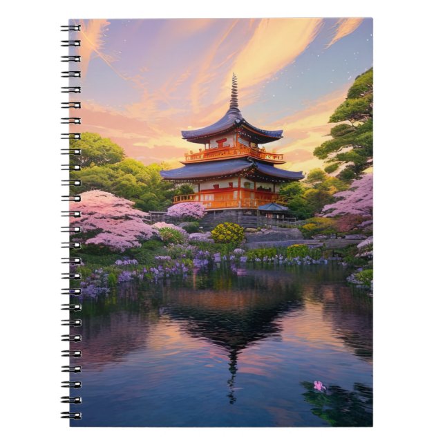 Carnet Temple sur les bords d'un lac pittoresque (Devant)