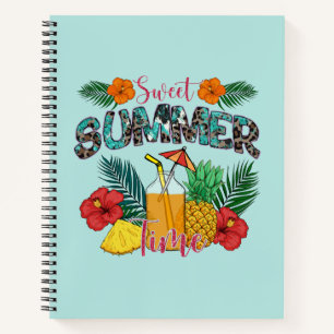 Carnet Temps d'été doux   Fruits tropicaux et fleurs