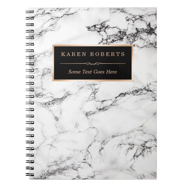 Carnet Tendance Marbre blanc Pierre Texture Design (Devant)